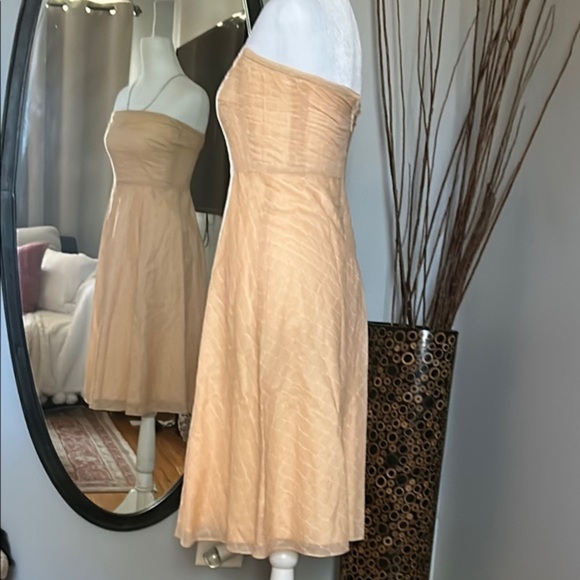 Elegant Peach Strapless Dress - Picture 1 of 5